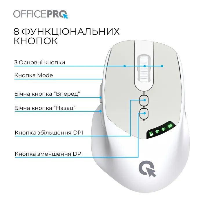 Мишка OfficePro M520B Wireless/Bluetooth Black (M520B) зображення 5