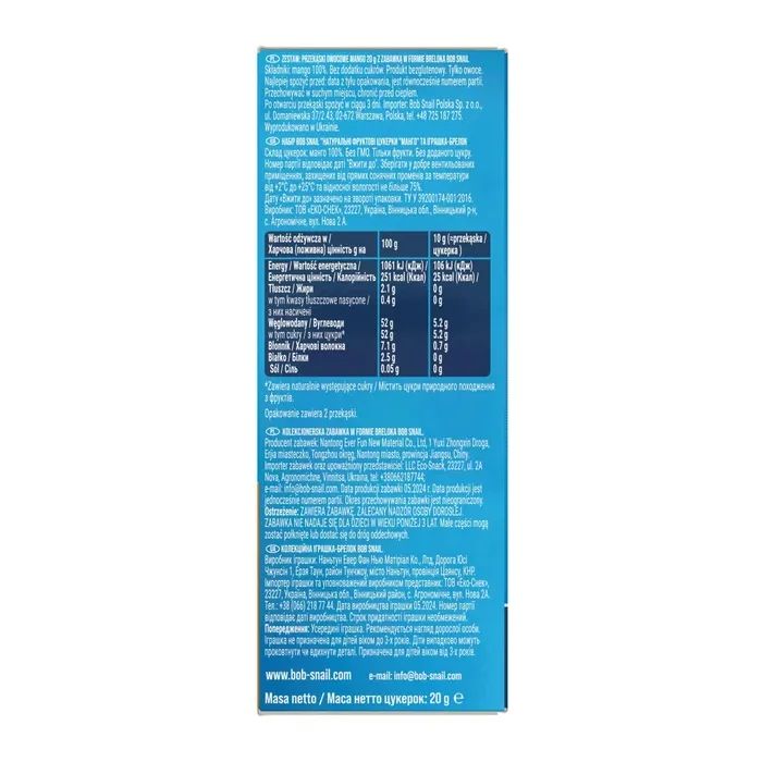 Конфета Bob Snail Fun Манго с игрушкой 20 г (4820219349280) изображение 4