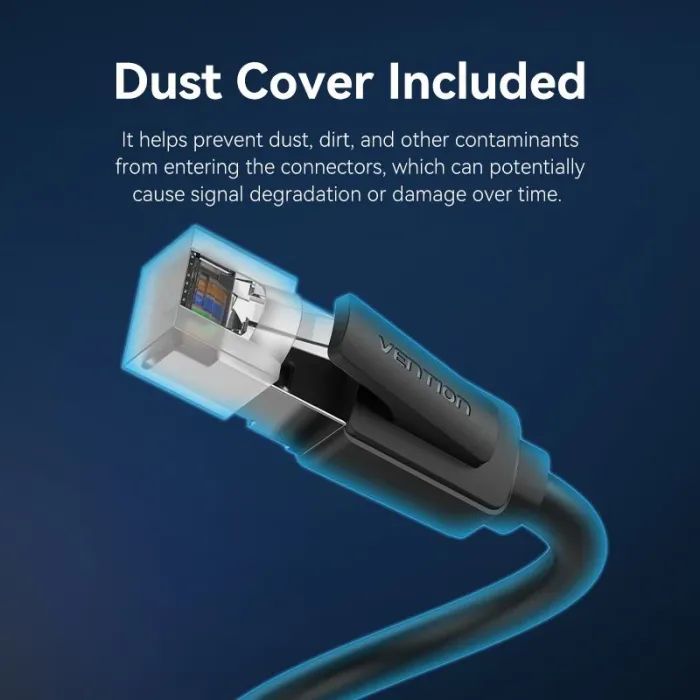 Патч-корд 3м, S/FTP cat 8 RJ-45 black Vention (IKKBI) изображение 7