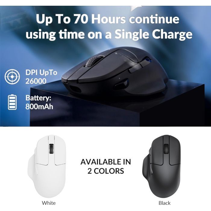 Мишка Keychron M7 Wireless/Bluetooth/USB Black (M7-A1) зображення 3