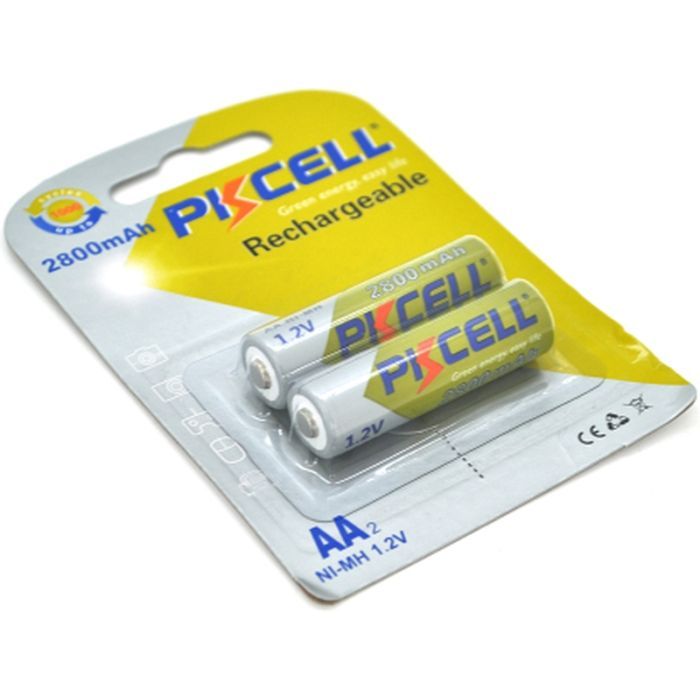 Аккумулятор PkCell AA R6 2800mAh 1.2V NiMH Rechargeable Battery, 2шт/бл (PC/AA2800-2B)