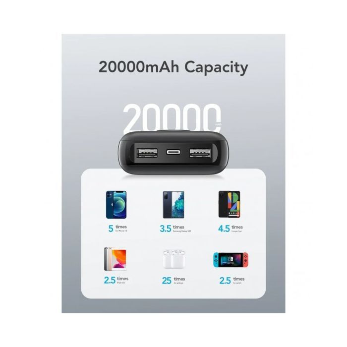 Батарея універсальна VEGER 20000mAh L20S 20W PD QC LCD black (6970453555362) зображення 4