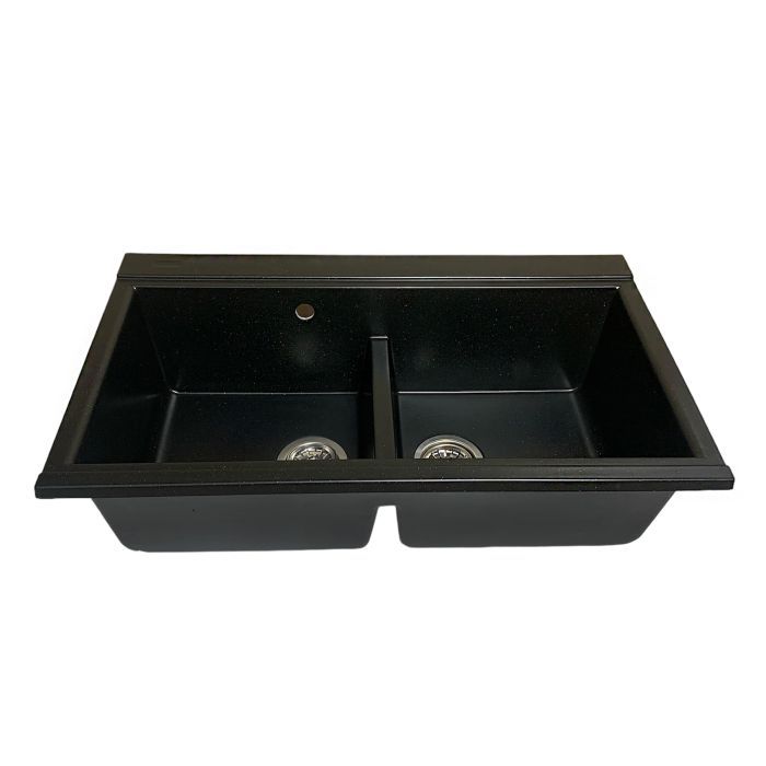 Мойка кухонная Adamant Similar чорний + змішувач + дозатор + ополіскувач склянок + колан (4824296106503) изображение 3