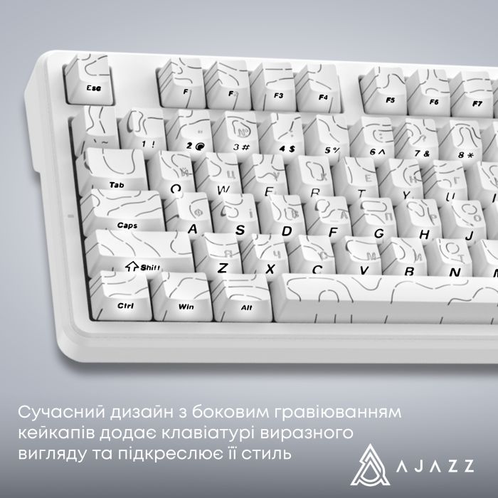 Клавиатура Ajazz AK870 V2 Maillard Switch Wireless/Bluetooth/USB UA White (AK870-V2-S-W) изображение 16