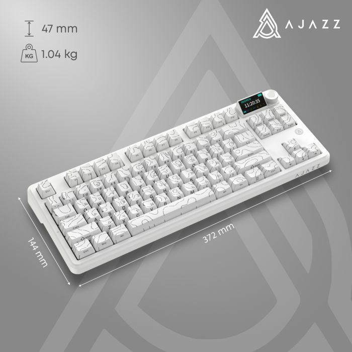Клавиатура Ajazz AK870 V2 Maillard Switch Wireless/Bluetooth/USB UA White (AK870-V2-S-W) изображение 17