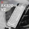 Клавиатура Ajazz AK870 V2 Maillard Switch Wireless/Bluetooth/USB UA White (AK870-V2-S-W) изображение 6