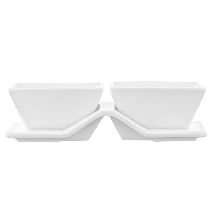 Соусниця Ardesto Набір для закусок, 3 предмети, порцеляна, білий (AR3750) зображення 3