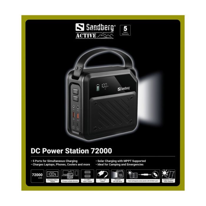 Батарея універсальна Sandberg 72000mAh max 268W, DC9,612,6V/10A, PD/100W(In/Out), LiMnFePO (421-22) зображення 6