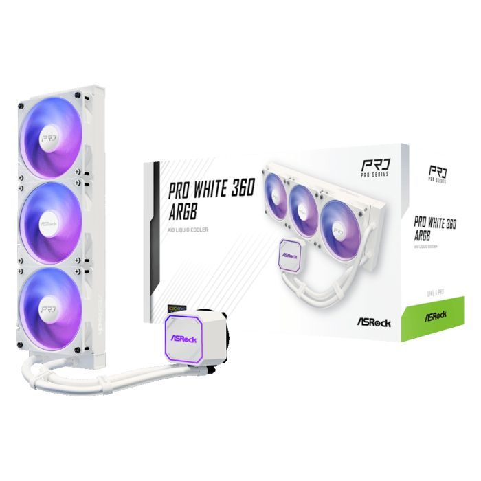 Система жидкостного охлаждения ASRock PRO WHITE 360 ARGB изображение 9