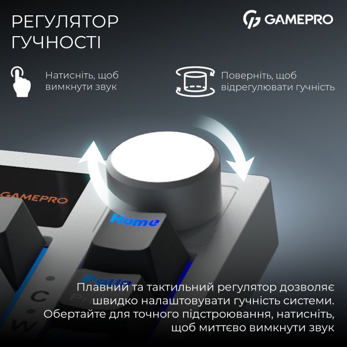 Клавиатура GamePro Asgard Valhalla Pro QLAB Sakura Switch RGB Bluetooth/Wireless/USB-C UA White (MK160-W-D-QS-PRO) изображение 16
