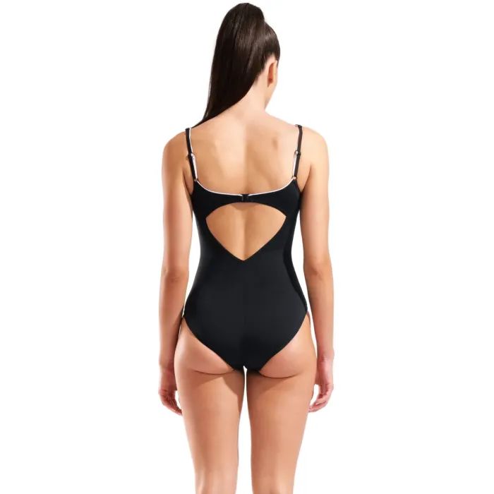 Купальник Arena Clip Back Swimsuit Solid B 010651-510 чорний, білий 38 (3468337746331) изображение 4
