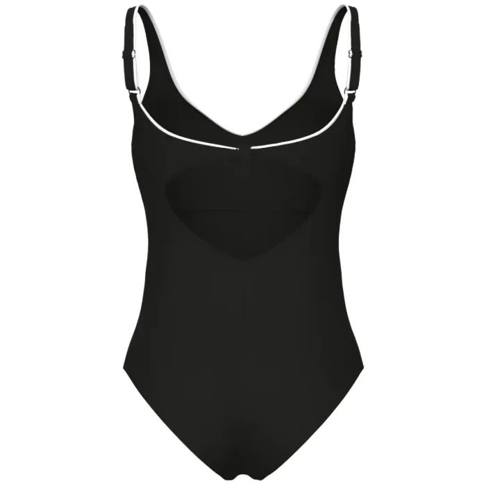 Купальник Arena Clip Back Swimsuit Solid B 010651-510 чорний, білий 38 (3468337746331) изображение 9