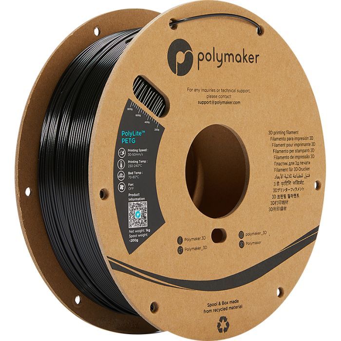 Пластик для 3D-принтера Polymaker PETG POLYLITE 1,75mm 5kg BLACK (PB01046)