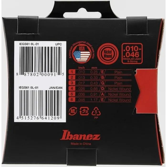 Струни для гітари Ibanez IEGS61 Electric Guitars Strings 10-46 (301871) зображення 2