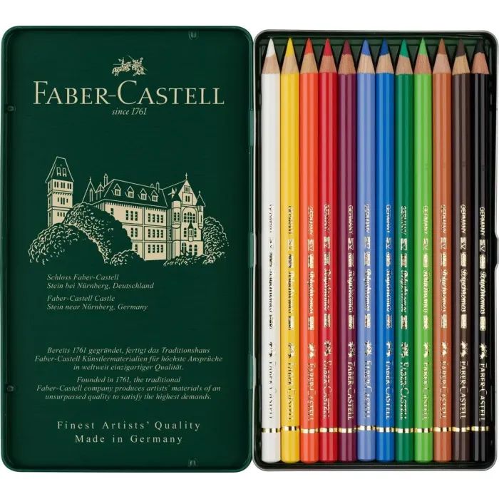Карандаши цветные Faber-Castell Polychromos, металева коробка, 12 кольорів (110012) (15440) изображение 4