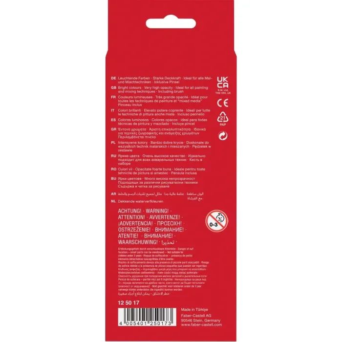 Акварельные краски Faber-Castell суха, з пензлем, D24мм, 12 кольорів (32297) изображение 2