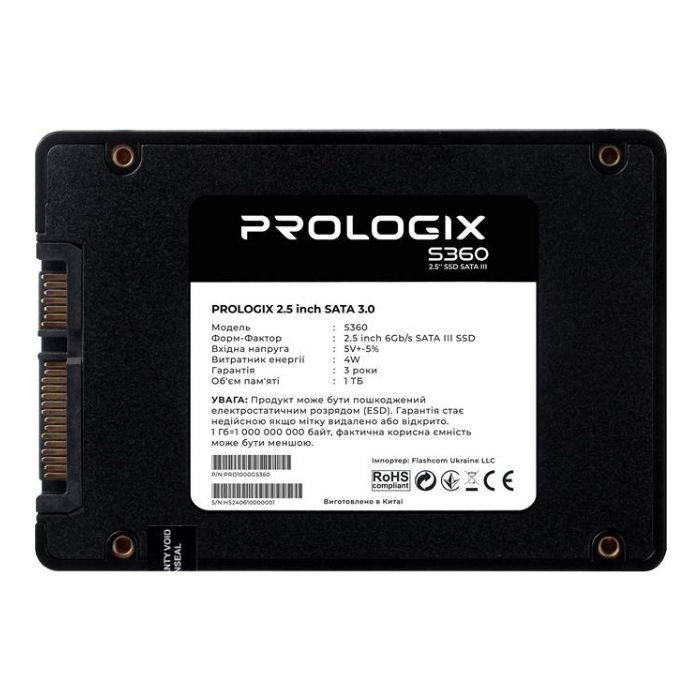 Накопитель SSD 2.5" 1TB S360 Prologix (PRO1000GS360) изображение 2