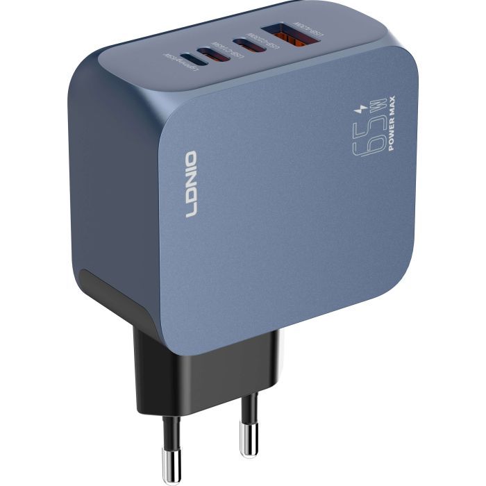 Зарядное устройство LDNIO 2xUSB-C PD65W + 1xLightning + 1xUSB GaN (Q7)