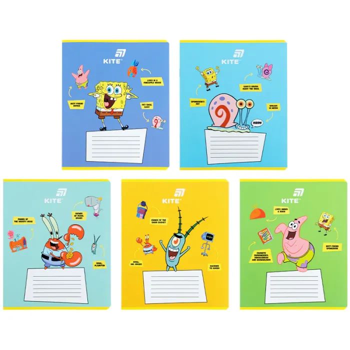Зошит Kite Sponge Bob, 12 аркушів, лінія (SB26-234)
