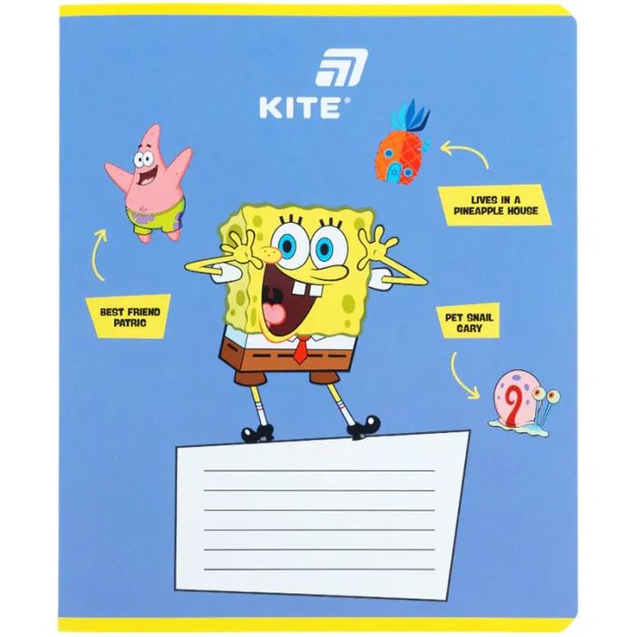 Зошит Kite Sponge Bob, 12 аркушів, лінія (SB26-234) зображення 4