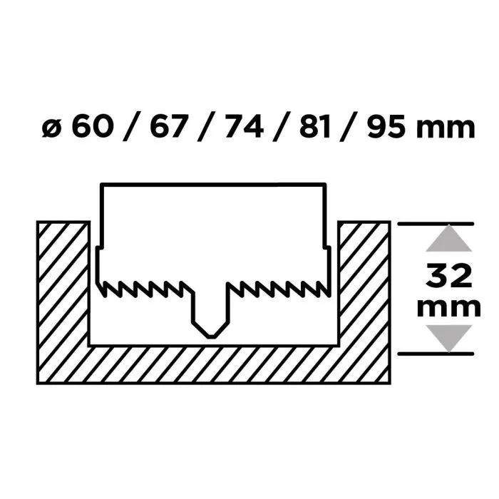 Коронка Graphite по дереву, 60,67,74,81,95мм, 5шт (56T746) изображение 7