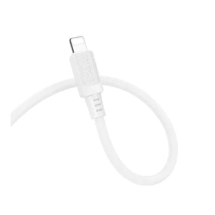 Дата кабель USB-C to Lightning 1.0m PD silicone BX115 Lotto white BOROFONE (6941991119613) изображение 2