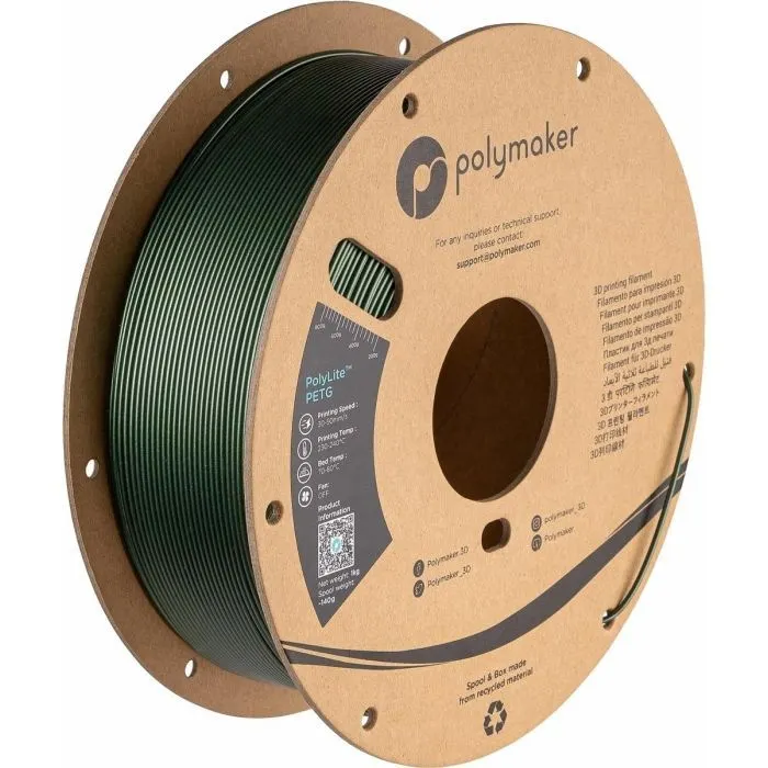 Пластик для 3D-принтера Polymaker PETG POLYLITE 1,75mm 1kg DARK GREEN (PB01035)