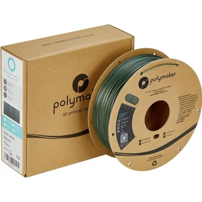 Пластик для 3D-принтера Polymaker PETG POLYLITE 1,75mm 1kg DARK GREEN (PB01035) зображення 4
