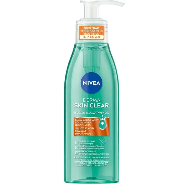 Гель для умывания Nivea Derma Skin Clear Wash Gel 150 мл (5900017087665)