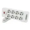 Сетевой фильтр питания Meilepai F34U, 8 роз EU, 4USB, 2PD White (F34U-White)