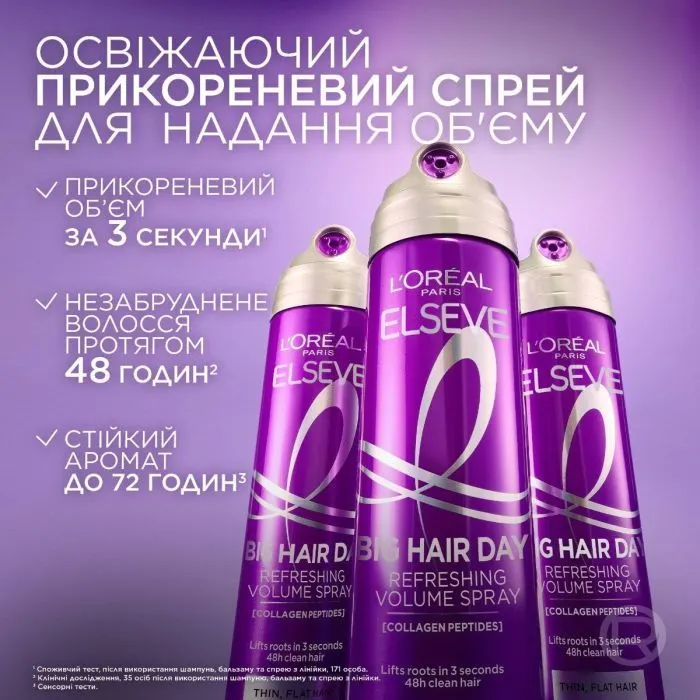 Спрей для волосся Elseve Collagen Lifter Big Hair Day Spray 200 мл (3600524250263) зображення 3