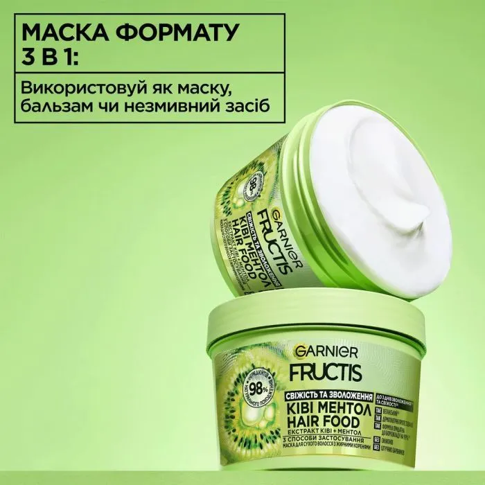 Маска для волос Garnier Fructis Hair Food Mask Киви Ментол 400 мл (3600542659611) изображение 10