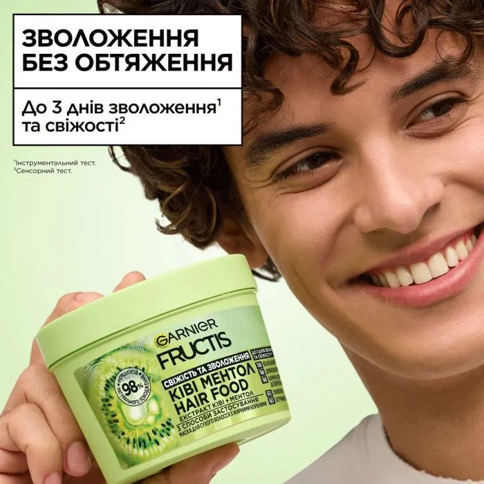 Маска для волос Garnier Fructis Hair Food Mask Киви Ментол 400 мл (3600542659611) изображение 6