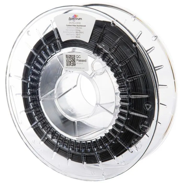 Пластик для 3D-принтера Spectrum PCTG CF10 1.75mm Black 0.5kg (80727)