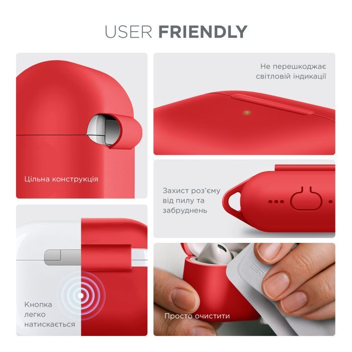Чехол для наушников Armorstandart Hang Case For Apple AirPods Pro 3 Scarlet (ARM88283) изображение 5