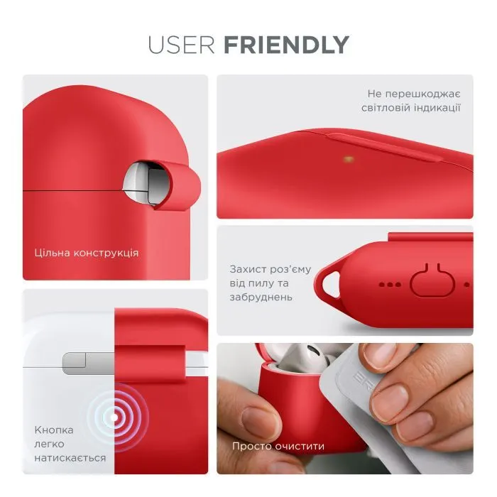 Чехол для наушников Armorstandart Hang Case For Apple AirPods Pro 3 Red (ARM88282) изображение 5