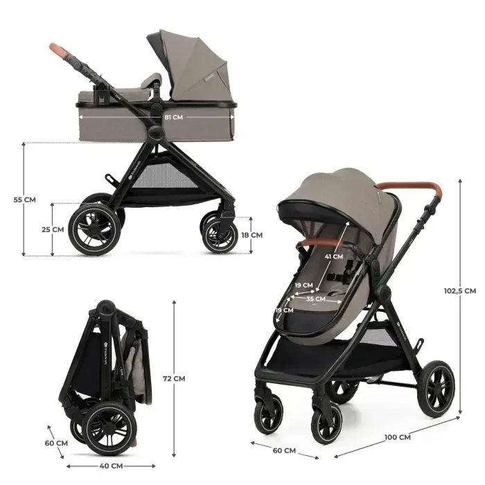 Коляска Kinderkraft 3 в 1 Esme Pro Sand Beige (KSESME00BEG300N) (5902533929368) зображення 2