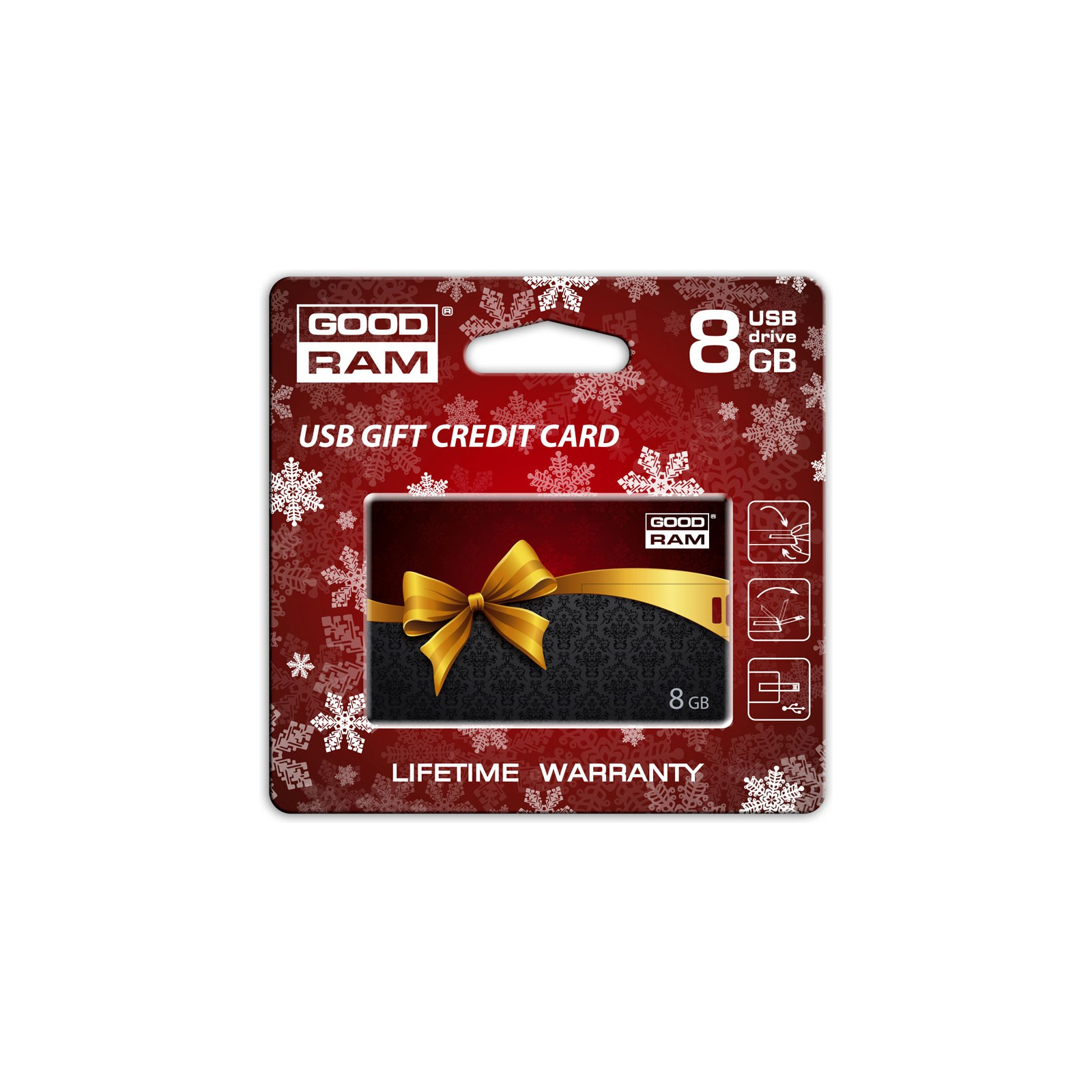 USB флеш накопичувач Goodram 8GB USB 2.0 Gift Credit Card (PD8GH2GRCCPR9+G) зображення 3