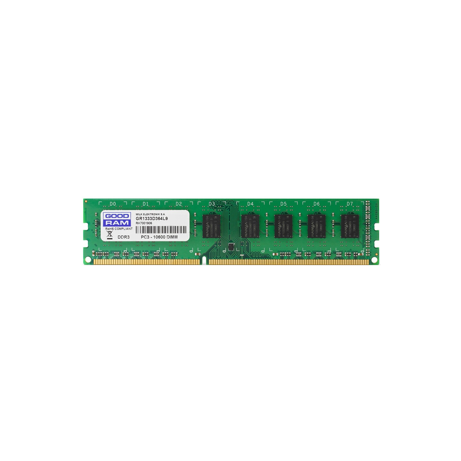Модуль памяти для компьютера DDR3 2GB 1333 MHz Goodram (GR1333D364L9N/2G)