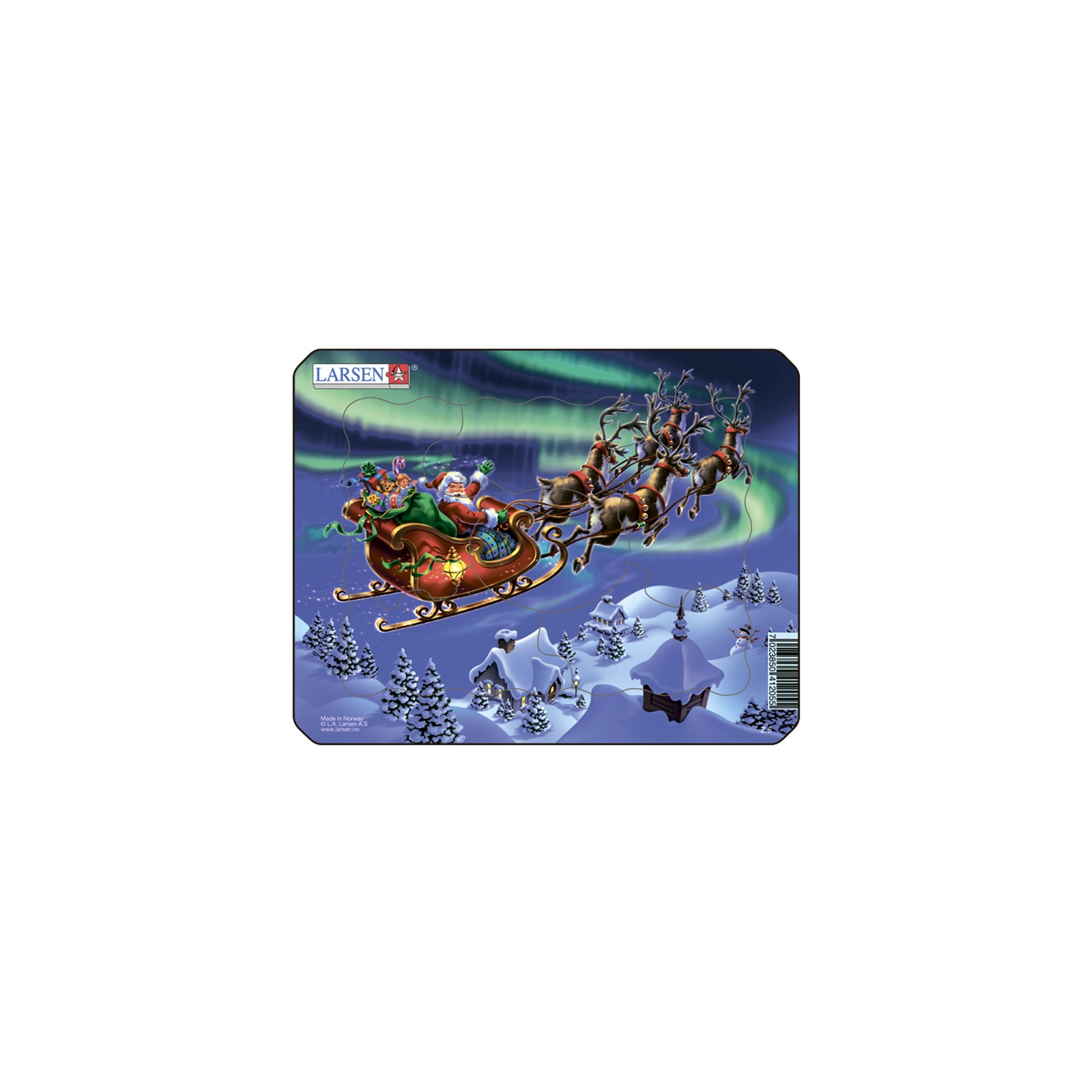Пазл Larsen Mini Дед Мороз и северное сияние (Z5)