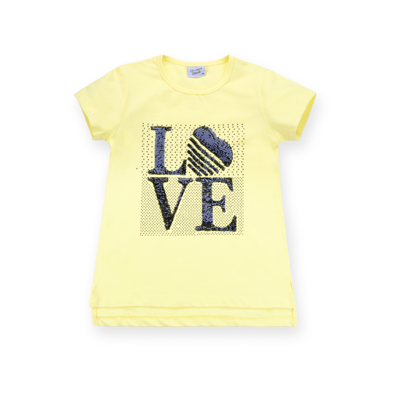 Набір дитячого одягу Breeze з написом "LOVE" із паєток (8307-128G-yellow) зображення 2