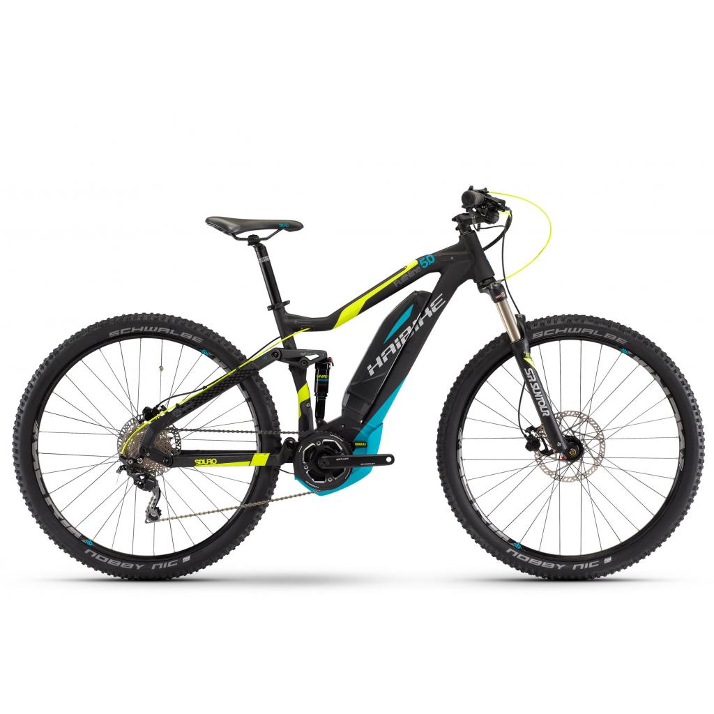 Электровелосипед Haibike SDURO FullNine 5.0 400Wh, 2017, рама 50см, черный, ход:100мм (4544410750)
