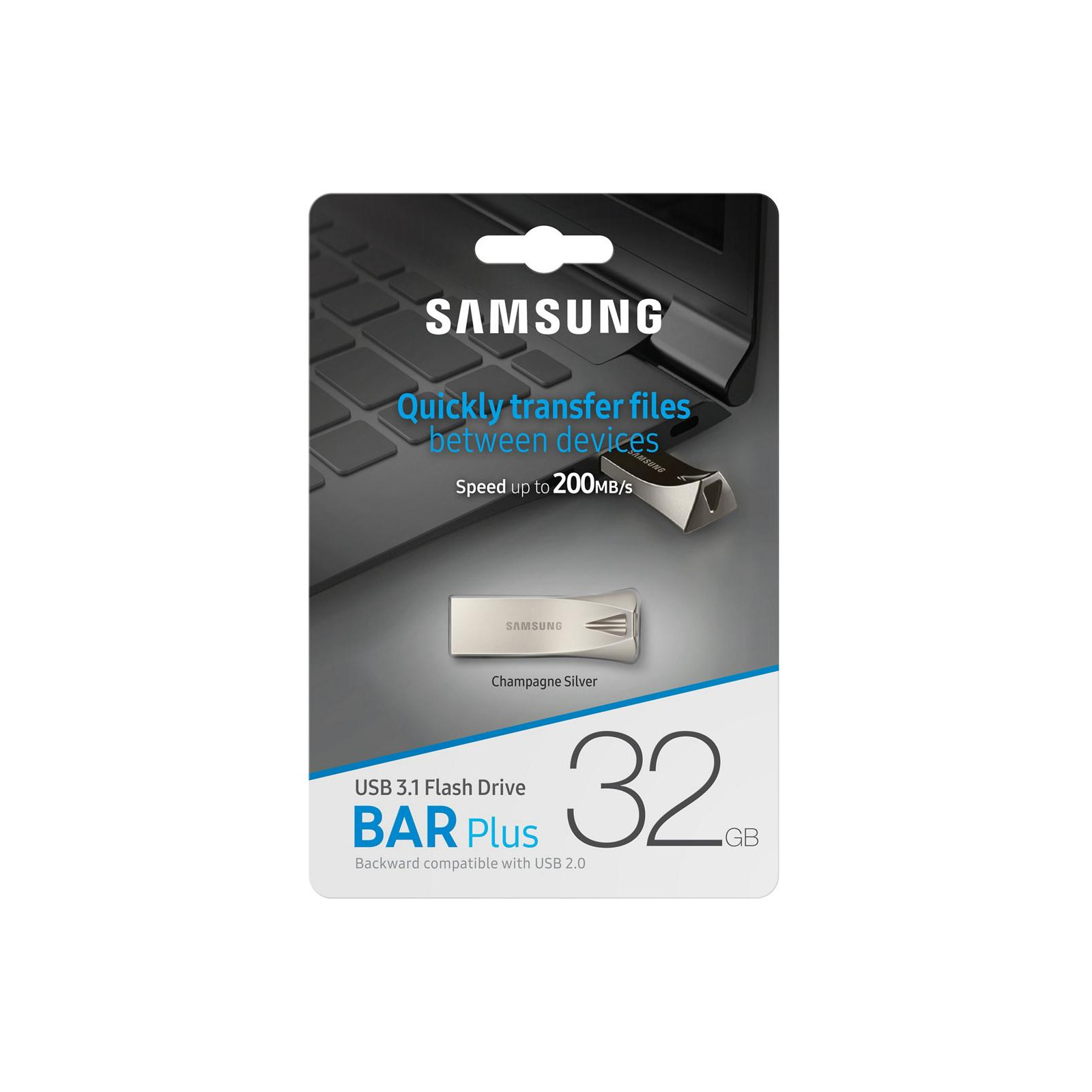 USB флеш накопитель Samsung 64GB Bar Plus Silver USB 3.1 (MUF-64BE3/APC) изображение 7