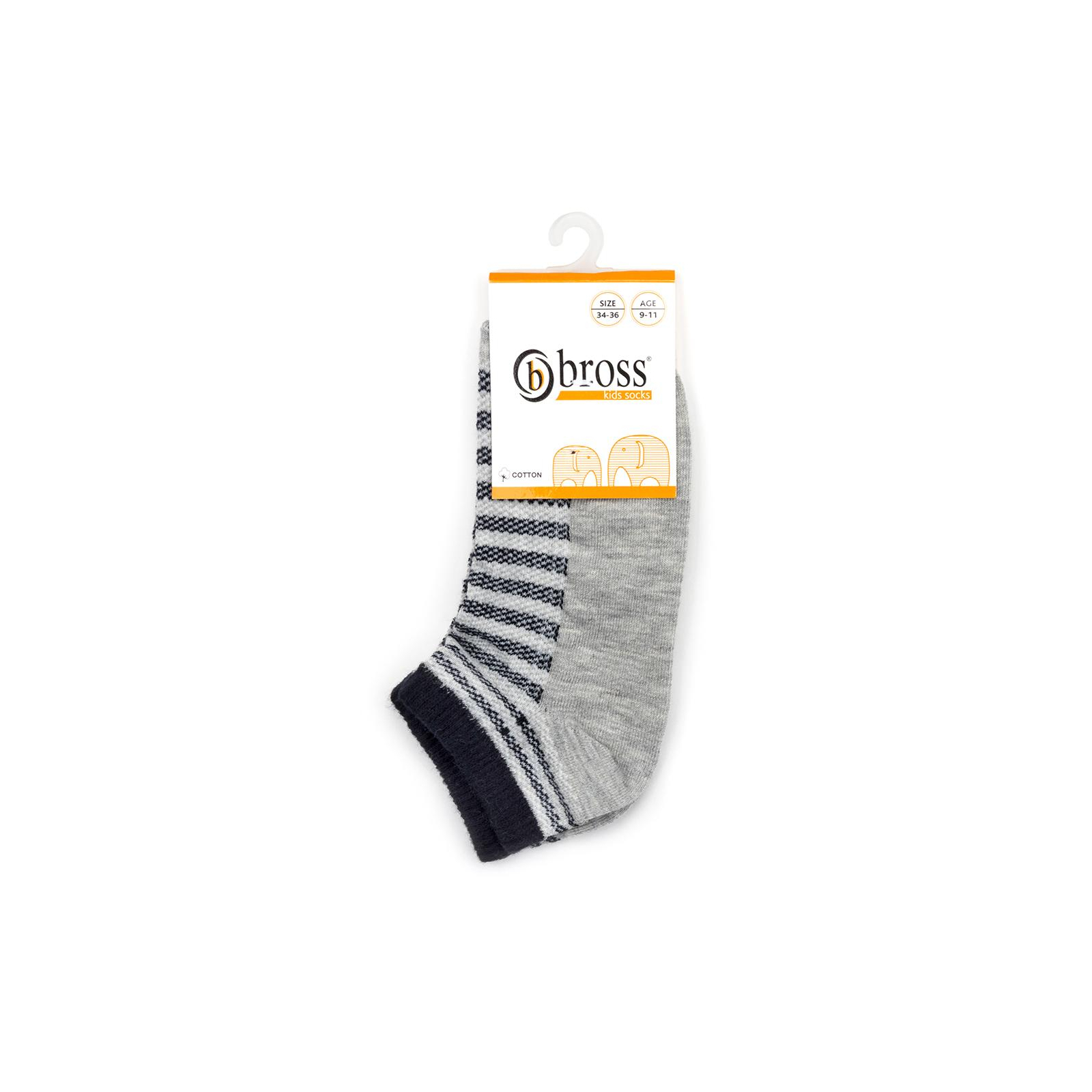 Шкарпетки дитячі Bross смугасті (14716-5-7B-gray) зображення 3
