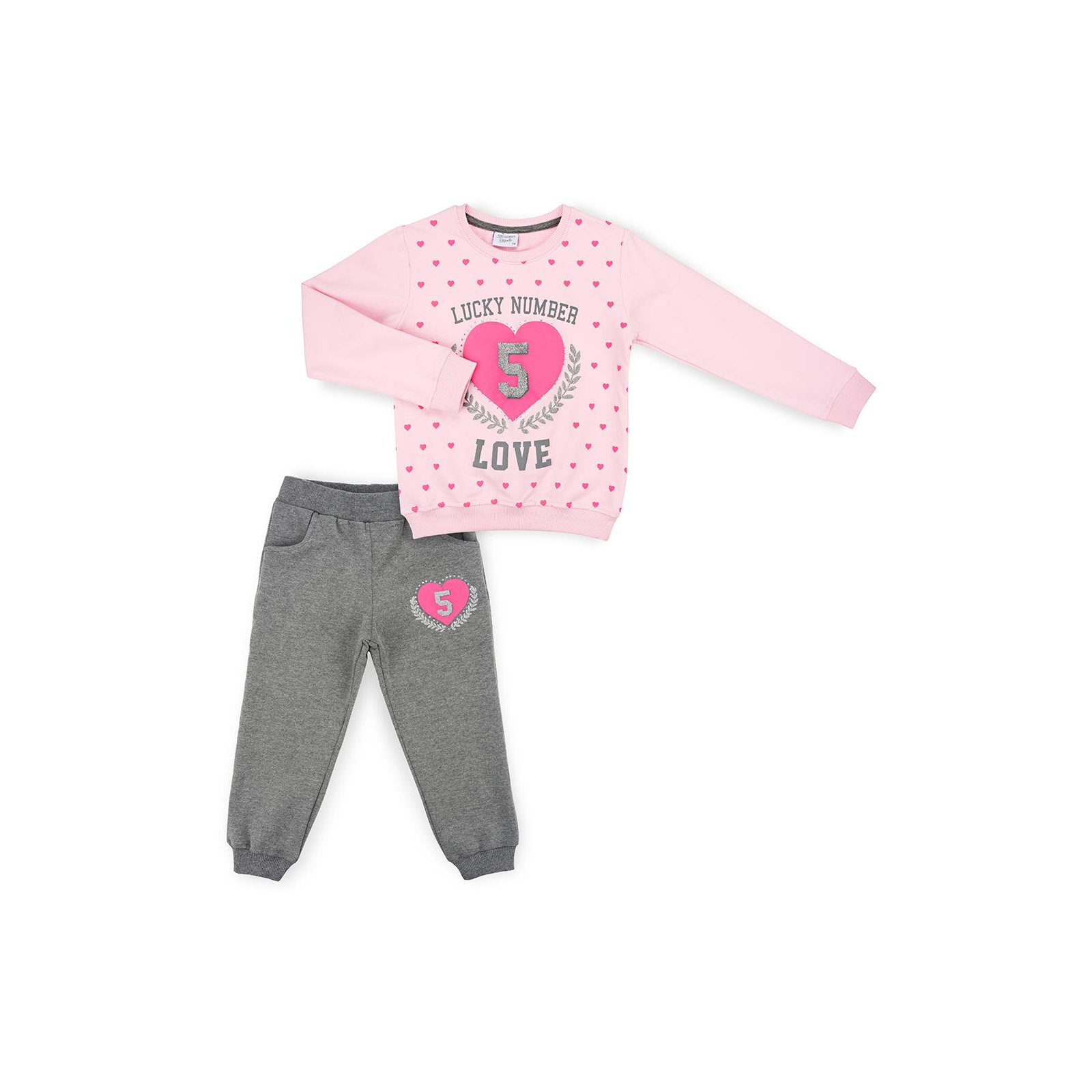 Спортивний костюм Breeze із серцем (9347-140G-pink)