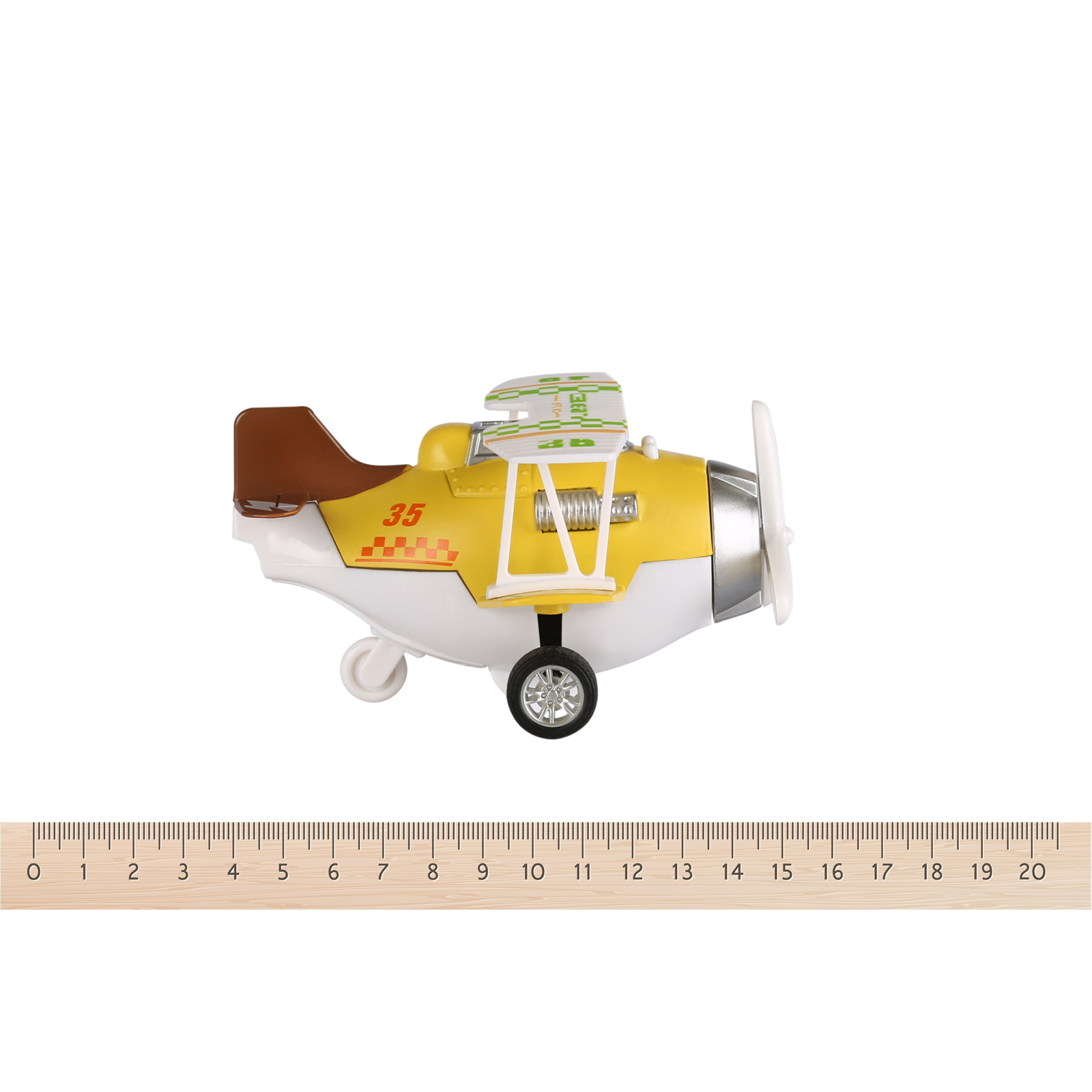 Спецтехника Same Toy Самолет металический инерционный Aircraft желтый со светом и (SY8015Ut-1) изображение 3