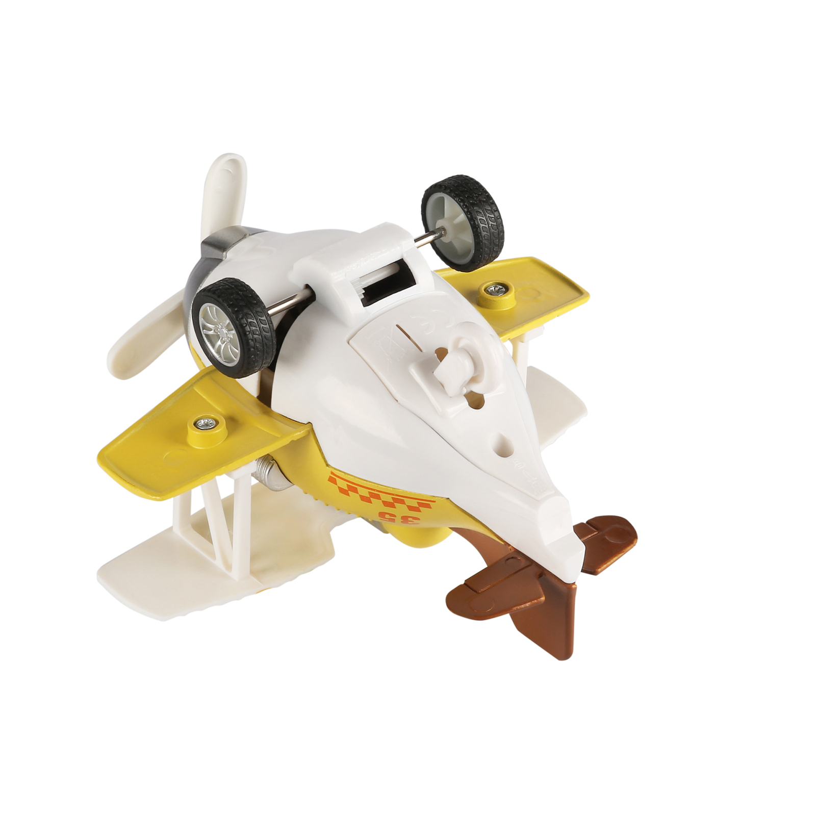 Спецтехніка Same Toy Самолет металический инерционный Aircraft желтый со светом и (SY8015Ut-1) зображення 4
