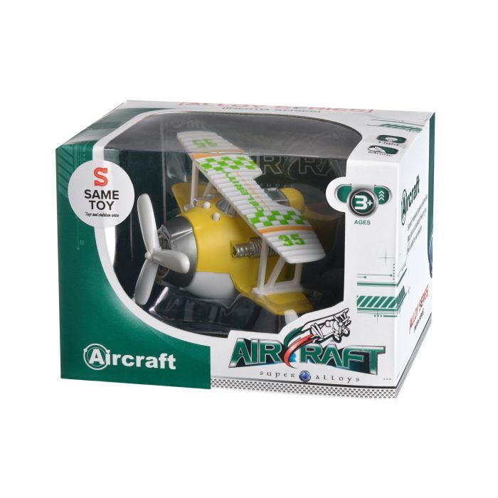 Спецтехніка Same Toy Самолет металический инерционный Aircraft зеленый со светом (SY8012Ut-4) зображення 5