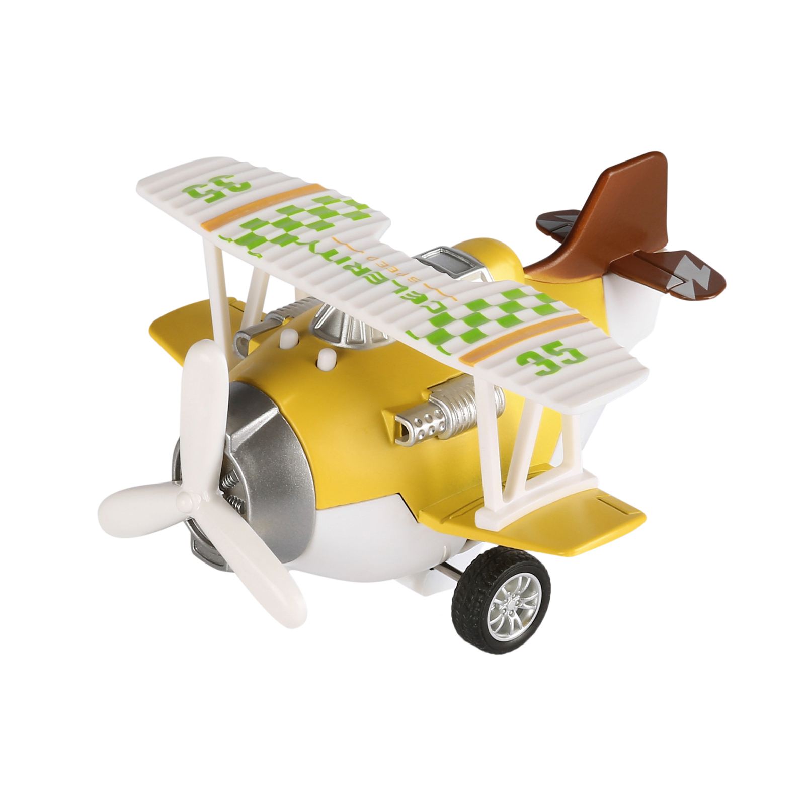 Спецтехніка Same Toy Самолет металический инерционный Aircraft желтый со светом и (SY8015Ut-1)