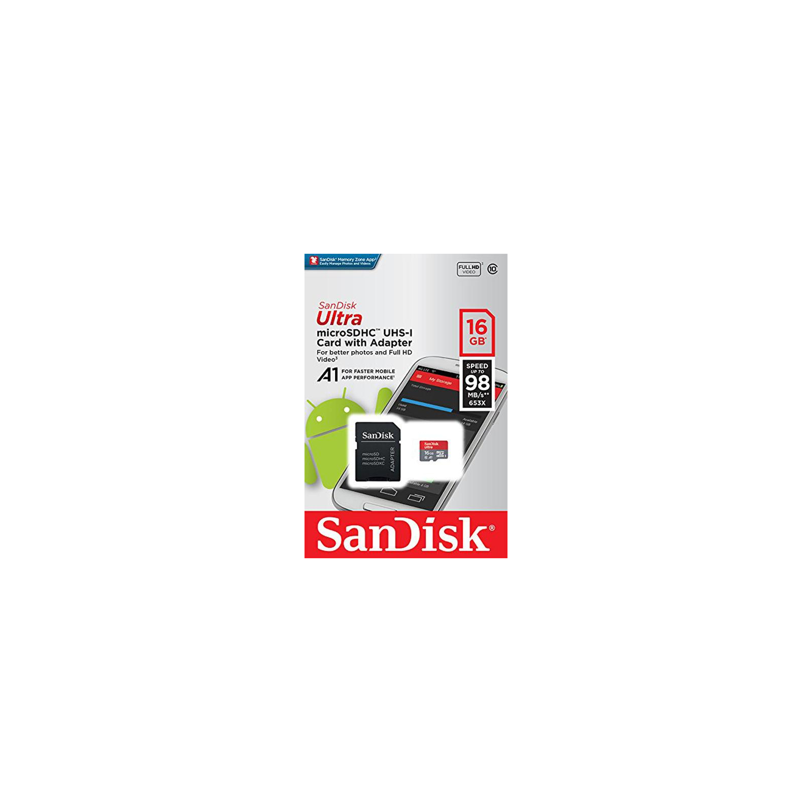 Карта пам'яті SanDisk 16GB microSDHC class 10 UHS-I A1 Ultra (SDSQUAR-016G-GN6IA) зображення 5